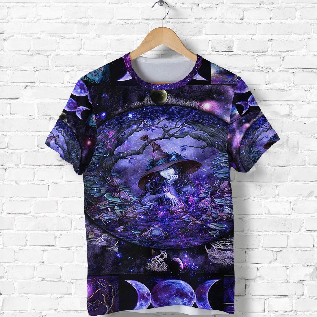 Wicca Tree Of Life With Witch T Shirt Simple Vibes LT8 - Wonder Print Shop