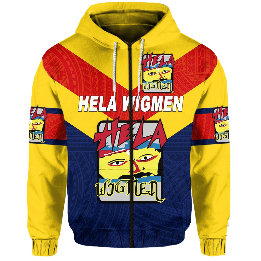 Custom Papua New Guinea Hela Wigmen Zip Hoodie Rugby Simple Style, Custom Text And Number LT8 - Wonder Print Shop