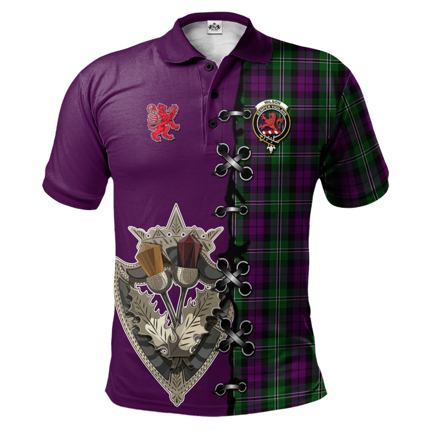 scottish-wilson-clan-crest-tartan-lion-rampant-and-celtic-thistle-polo-shirt