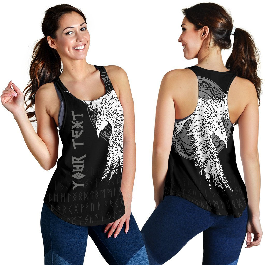 Custom Viking Women's Racerback Tank Mystical Raven Tattoo Special RLT12 - Wonder Print Shop