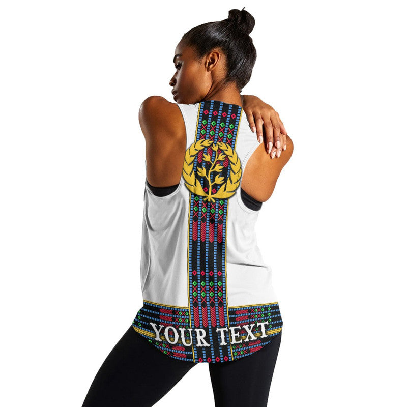 (Custom Personalised) Eritrea Women Racerback Tank Fancy Simple Tibeb Style - Flag Style LT8 - Wonder Print Shop