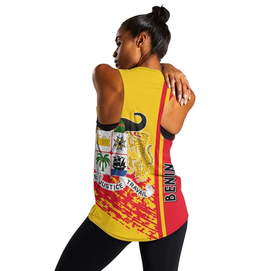 African Tank Top - Benin Women's Racerback Tank Quarter Style - Wonder Print Shop