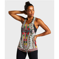 Ethiopia Women Racerback Tanks Dashiki White Style LT6 - Wonder Print Shop