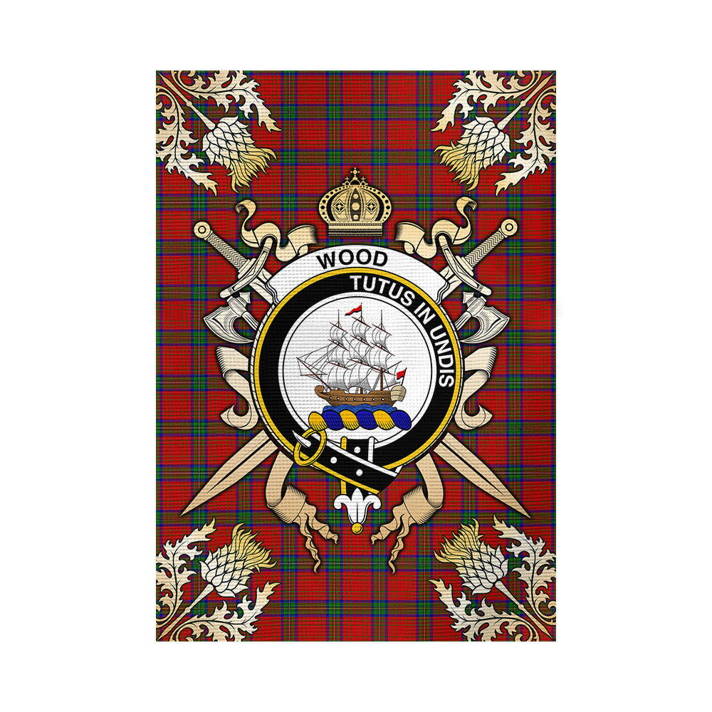 scottish-wood-dress-clan-crest-gold-courage-sword-tartan-garden-flag