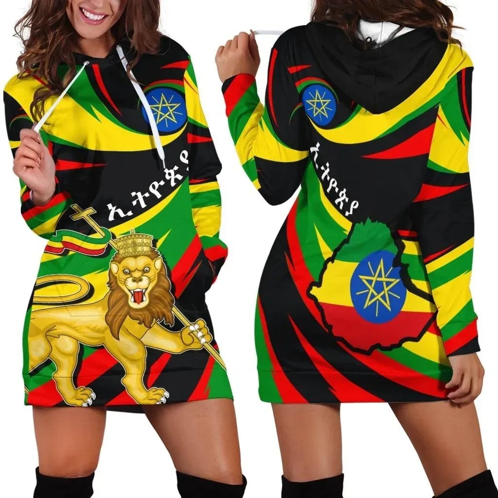 Ethiopia Creative Hoodie Dress LT10 - Wonder Print Shop
