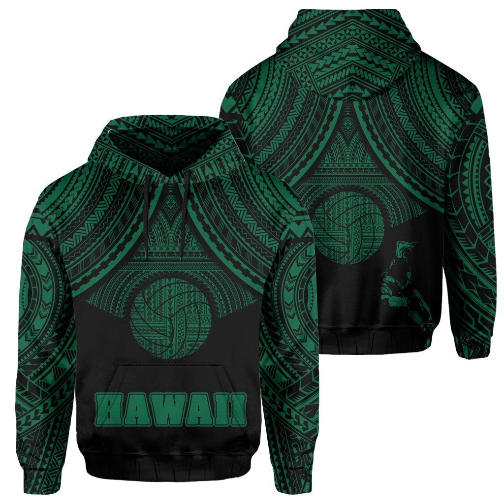 Polynesian Volleyball Hawaii Hoodie Green - Wonder Print Shop