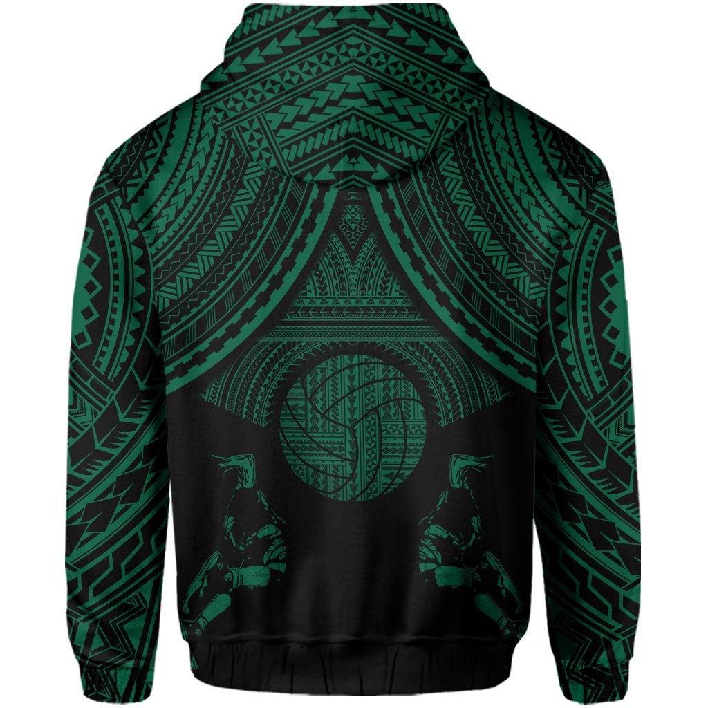 Polynesian Volleyball Hawaii Hoodie Green - Wonder Print Shop