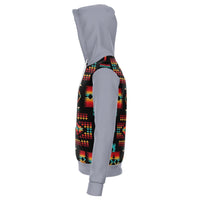 Gray Native Tribes Pattern Native American All Over Hoodie LT10 - Wonder Print Shop