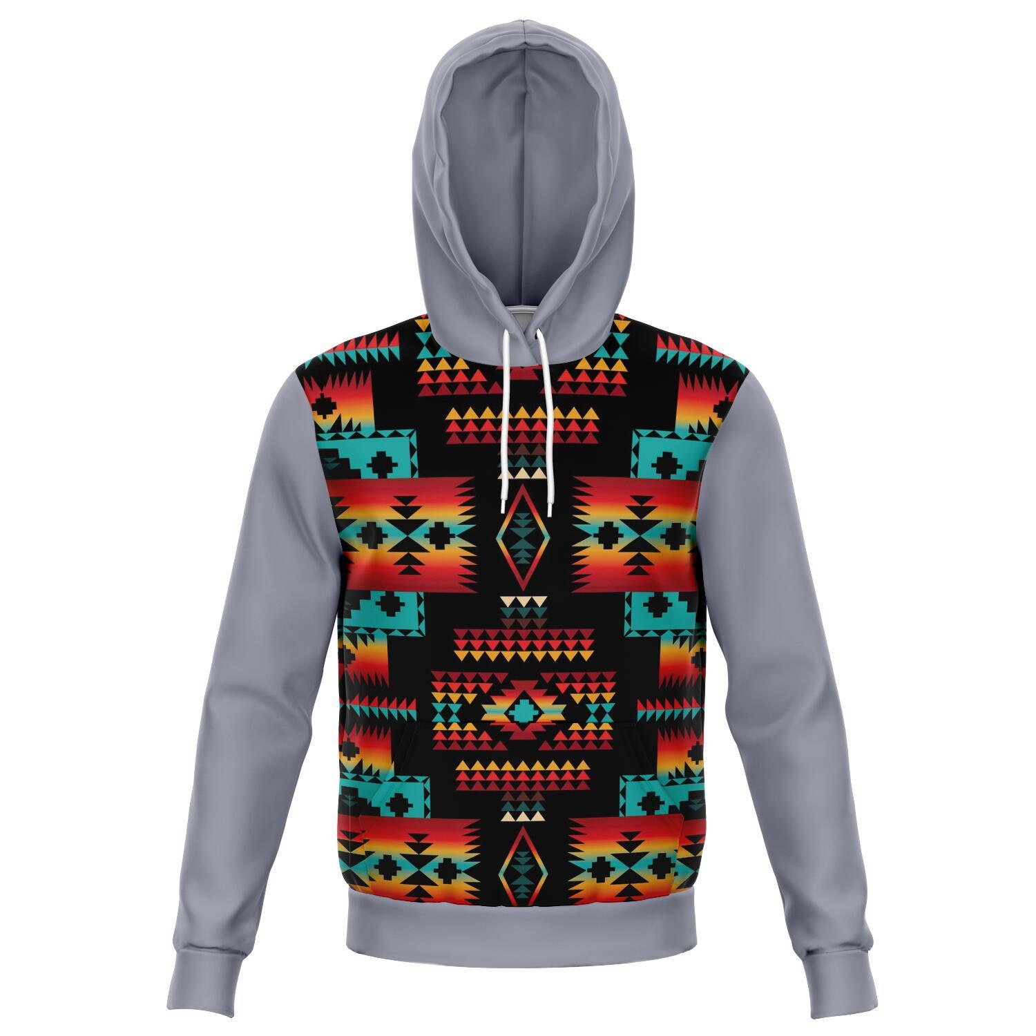 Gray Native Tribes Pattern Native American All Over Hoodie LT10 - Wonder Print Shop