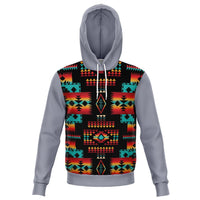 Gray Native Tribes Pattern Native American All Over Hoodie LT10 - Wonder Print Shop