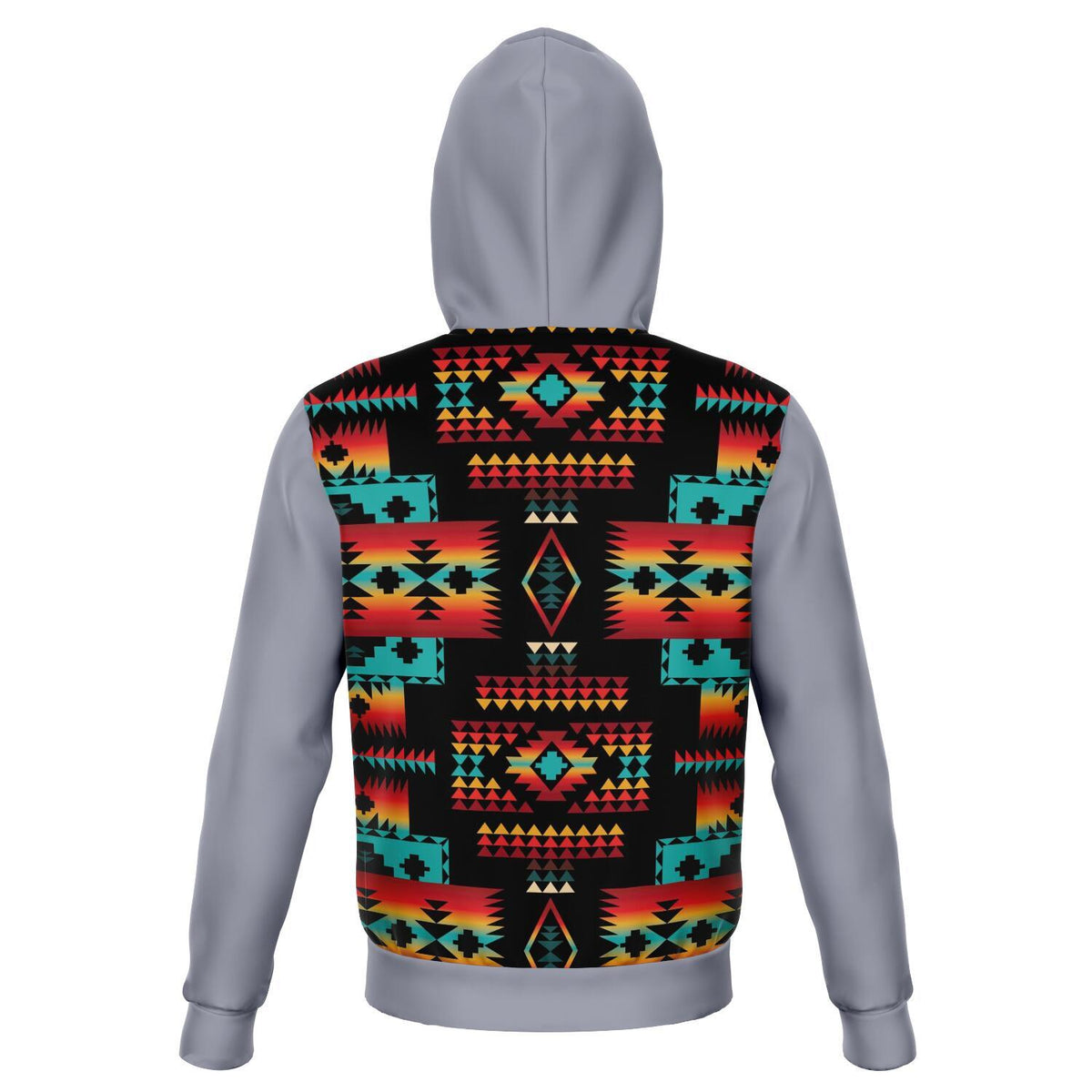 Gray Native Tribes Pattern Native American All Over Hoodie LT10 - Wonder Print Shop