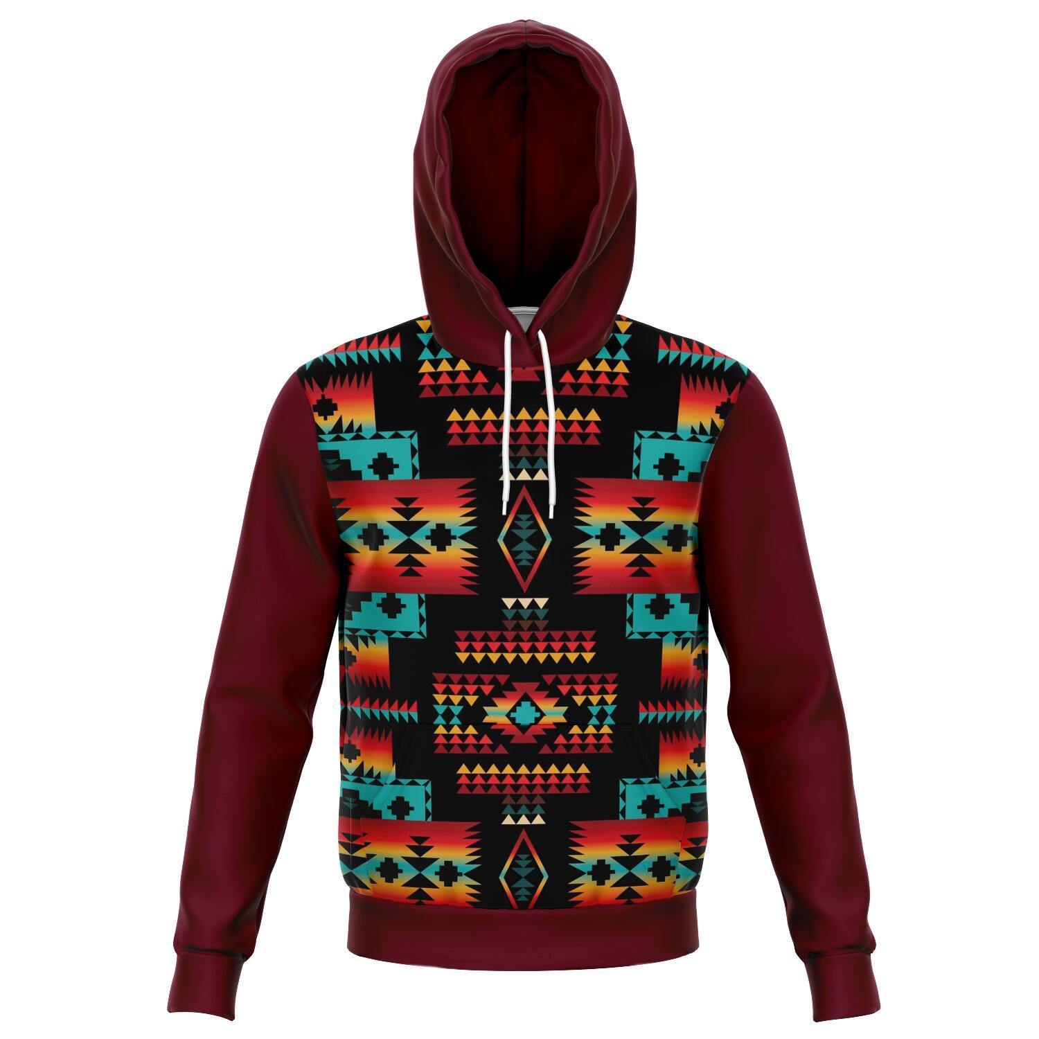 Red Plum Native Tribes Pattern Native American All Over Hoodie LT10 - Wonder Print Shop
