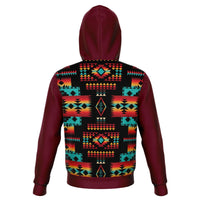 Red Plum Native Tribes Pattern Native American All Over Hoodie LT10 - Wonder Print Shop
