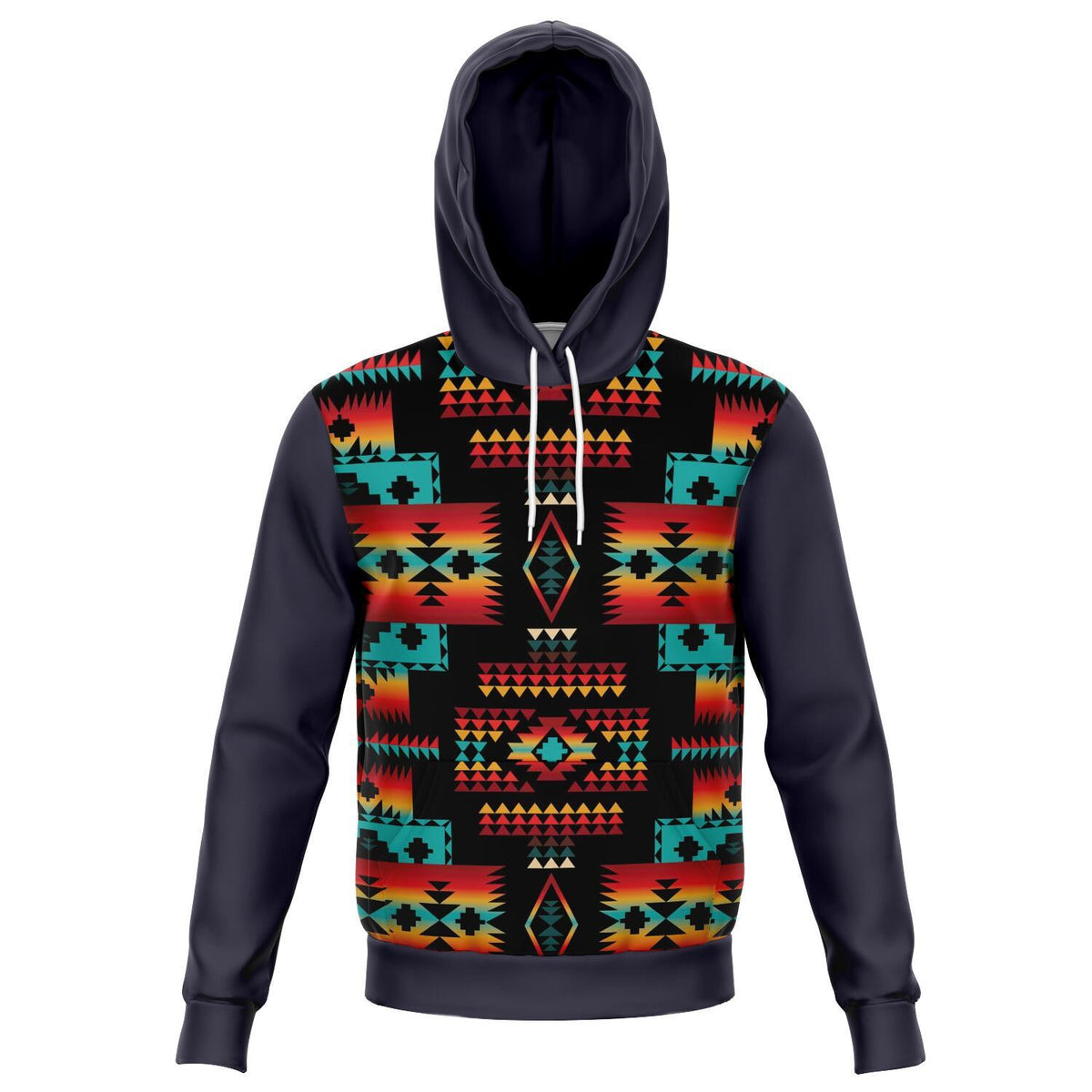 Gray Native Tribes Pattern Native American All Over Hoodie LT10 - Wonder Print Shop