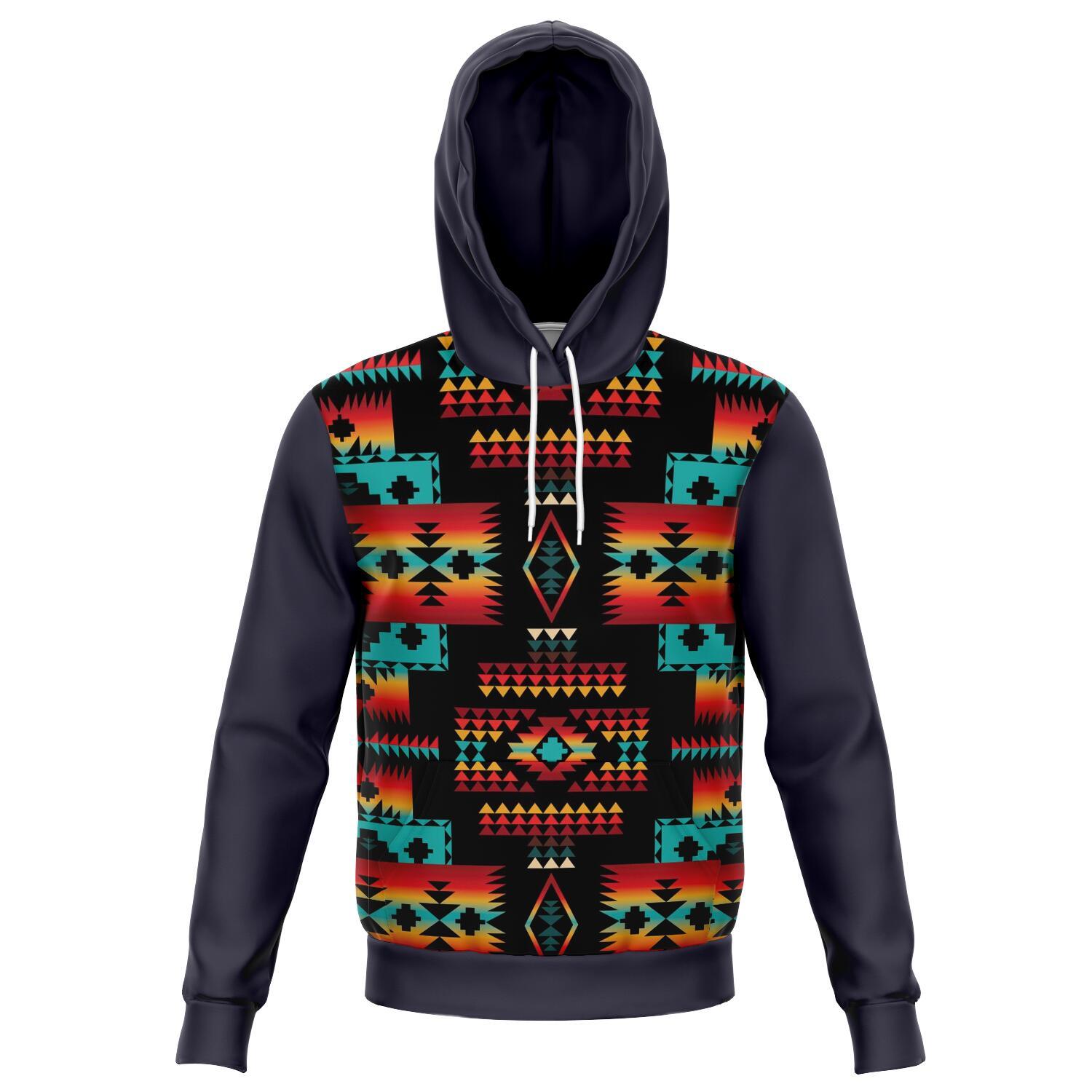 Gray Native Tribes Pattern Native American All Over Hoodie LT10 - Wonder Print Shop
