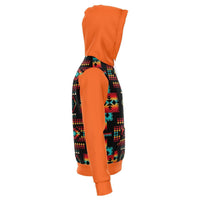 Orange Native Tribes Pattern Native American All Over Hoodie LT10 - Wonder Print Shop