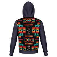 Gray Native Tribes Pattern Native American All Over Hoodie LT10 - Wonder Print Shop