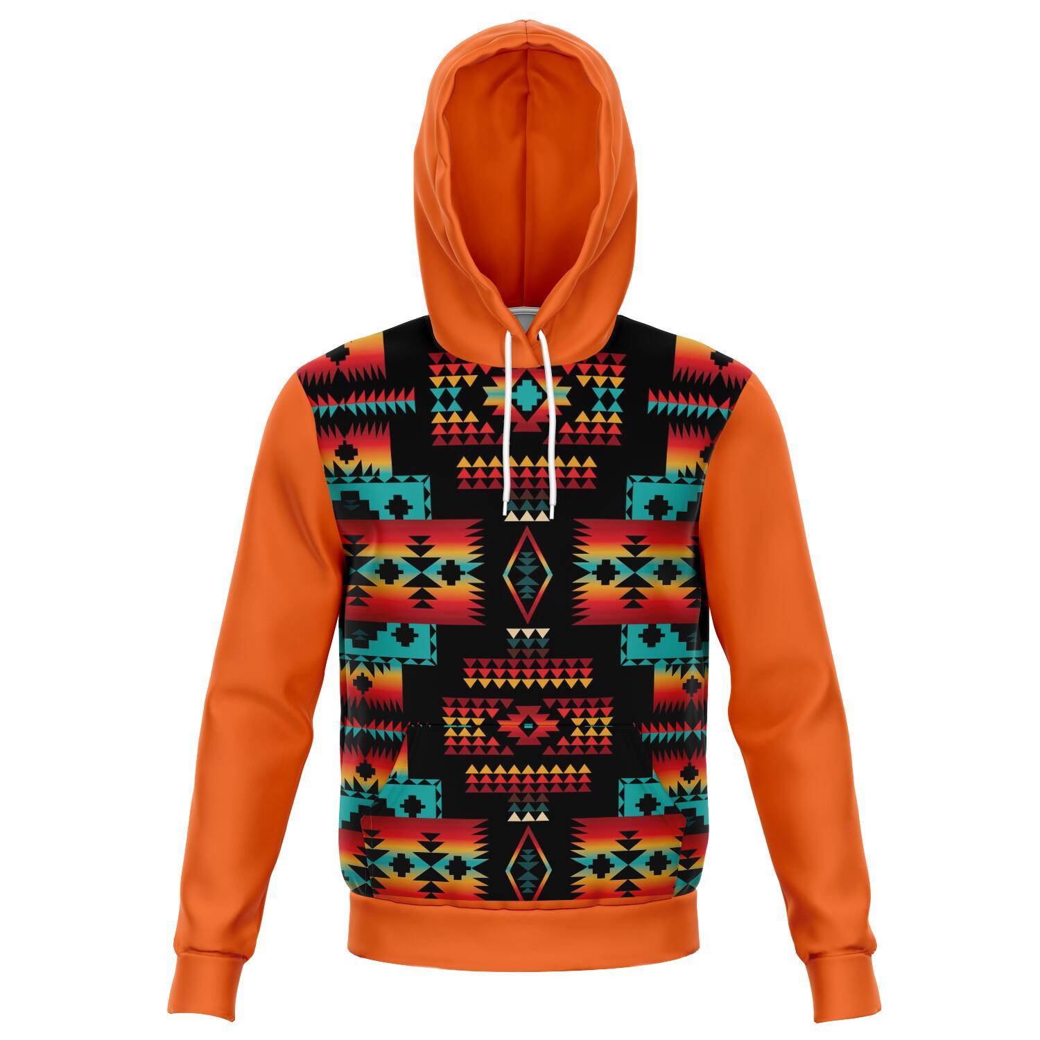 Orange Native Tribes Pattern Native American All Over Hoodie LT10 - Wonder Print Shop