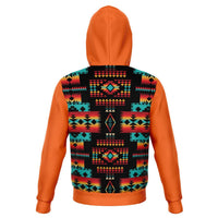 Orange Native Tribes Pattern Native American All Over Hoodie LT10 - Wonder Print Shop