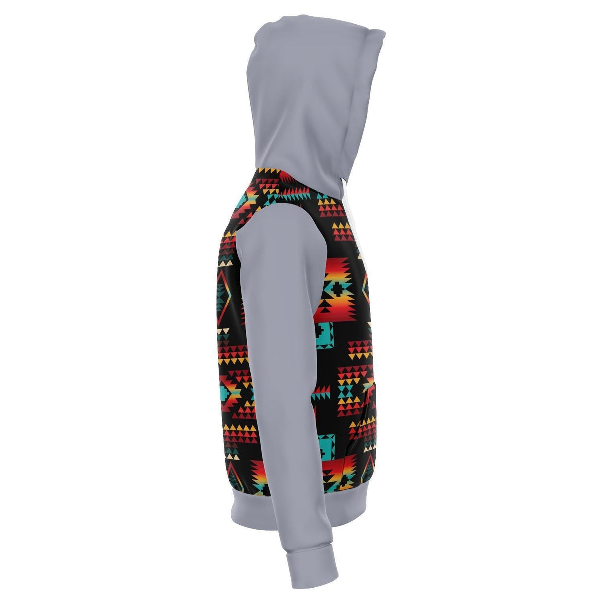 Gray Native Tribes Pattern Native American All Over Hoodie LT10 - Wonder Print Shop