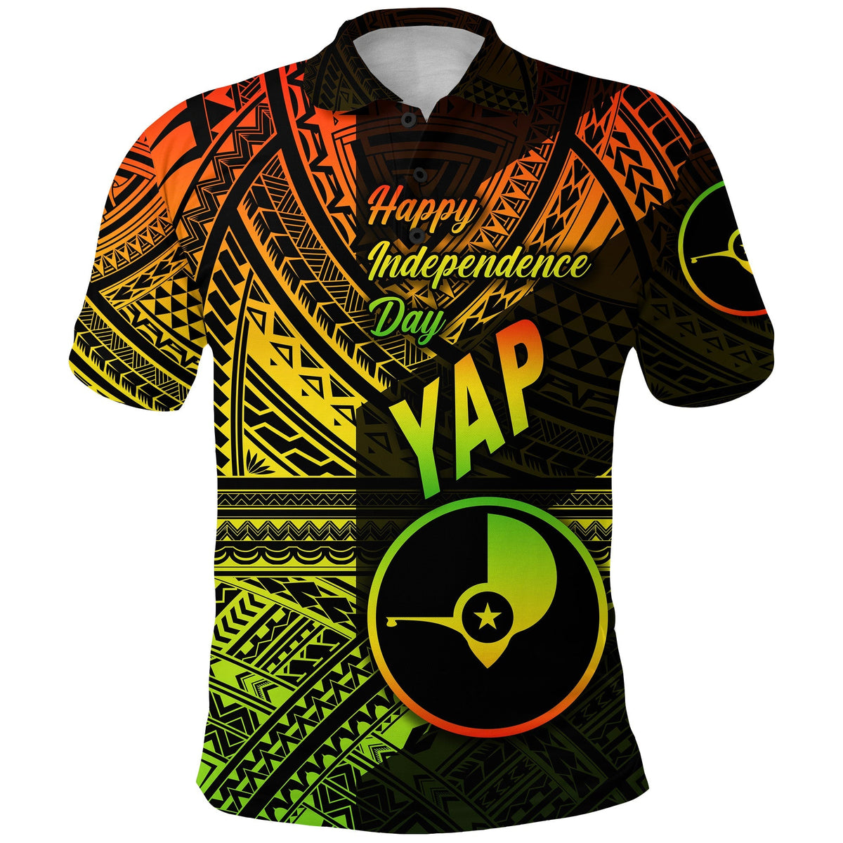 FSM Yap Polo Shirt Happy Independence Day Original Vibes Reggae LT8 - Wonder Print Shop