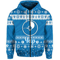 Custom FSM Yap Christmas Zip Hoodie Simple Style LT8 - Wonder Print Shop