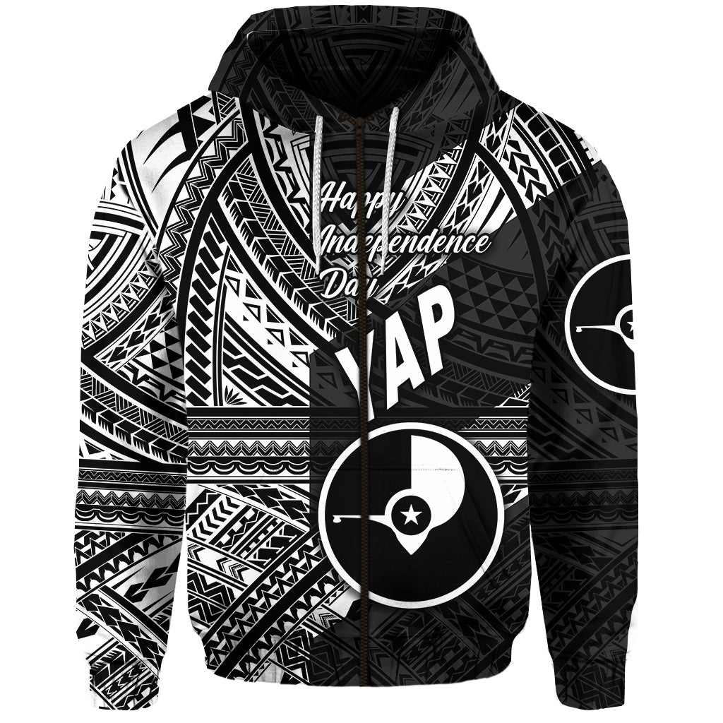 FSM Yap Zip Hoodie Happy Independence Day Original Vibes Black LT8 - Wonder Print Shop