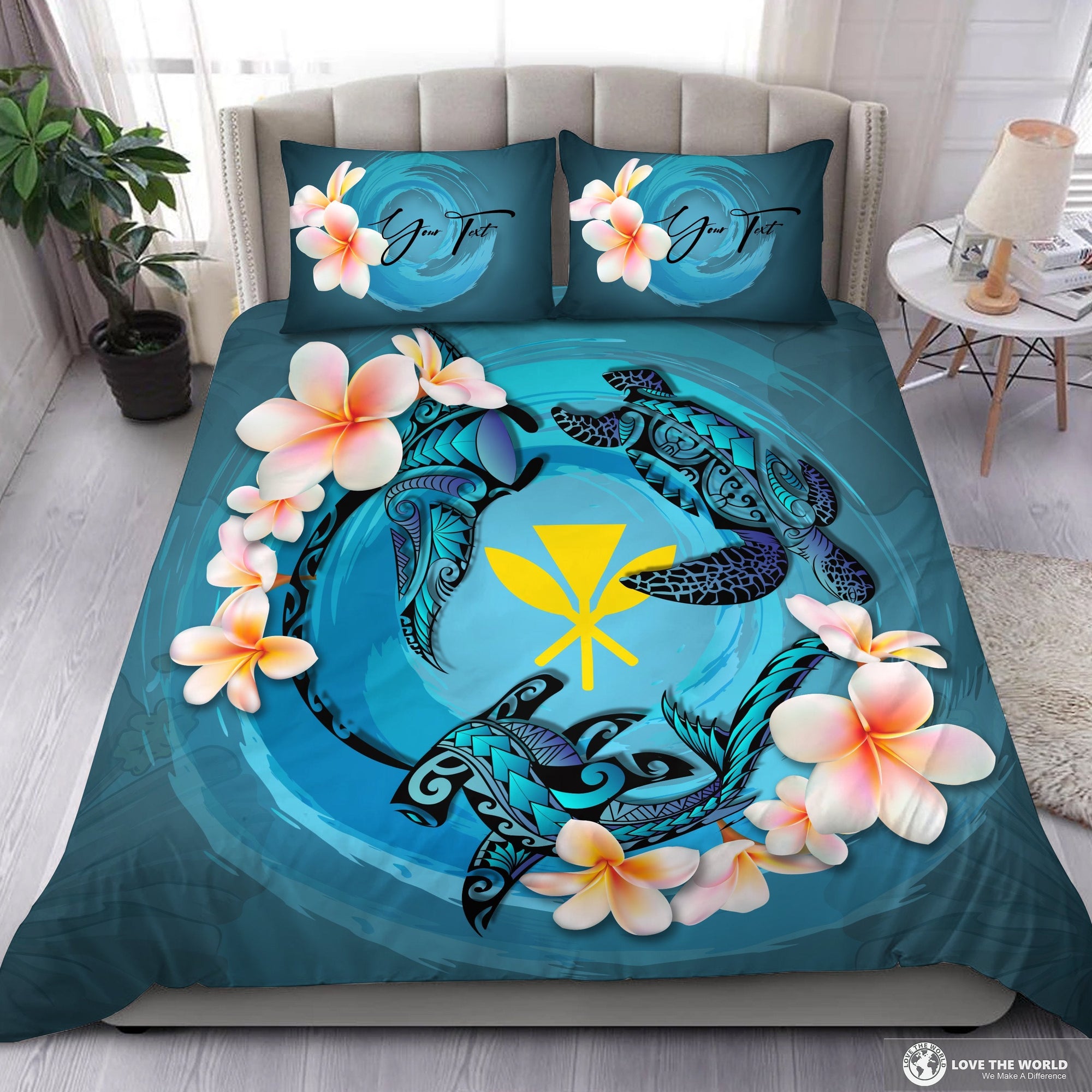 custom-hawaii-bedding-set-blue-plumeria-animal-turtle-tattoo-personal-signature