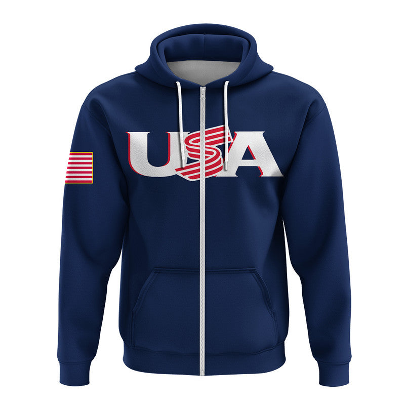 Custom Baseball 2023 USA Hoodie Blue Style LT6 - Wonder Print Shop