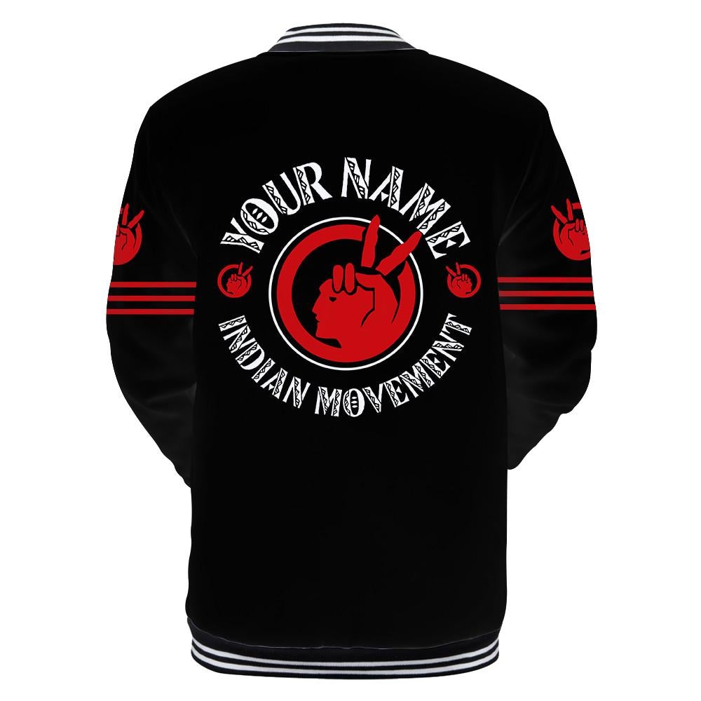 Custom Name Native American Indian Movement 3D All Over Printed Unisex Baseball Jacket - Wonder Print Shop