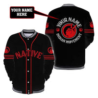 Custom Name Native American Indian Movement 3D All Over Printed Unisex Baseball Jacket - Wonder Print Shop