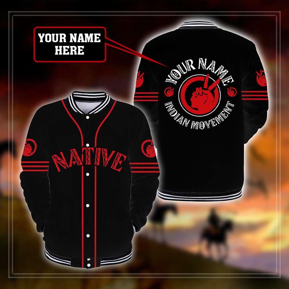 Custom Name Native American Indian Movement 3D All Over Printed Unisex Baseball Jacket - Wonder Print Shop