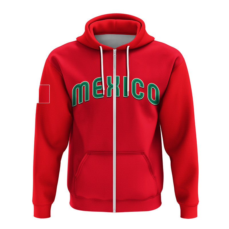 Custom Baseball 2023 Mexico Hoodie Red Style LT6 - Wonder Print Shop