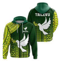 Tailevu Rugby Fiji Zip Hoodie Go Green LT4 - Wonder Print Shop