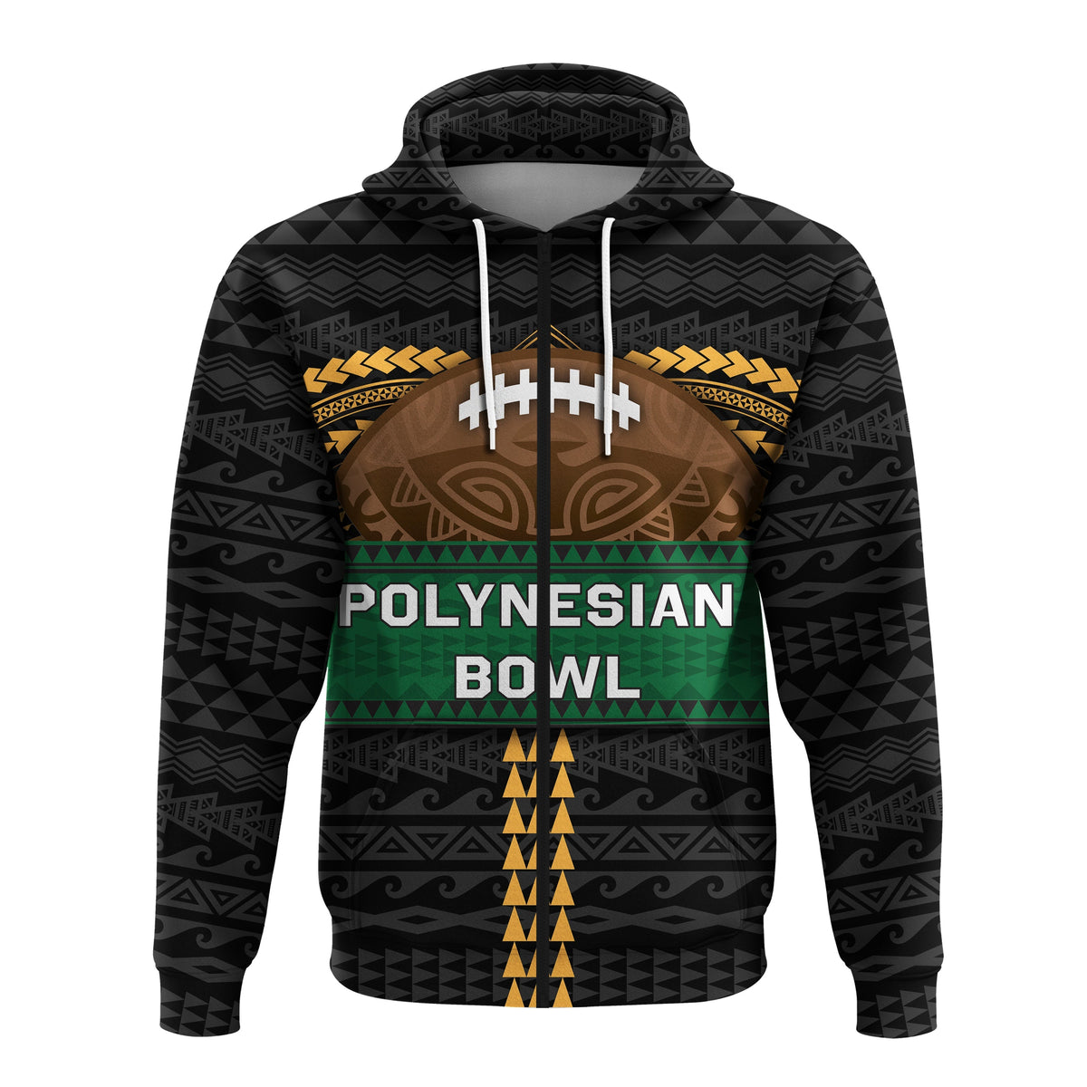 Custom Polynesian Bowl Zip Hoodie Custom Text and Number LT4 - Wonder Print Shop