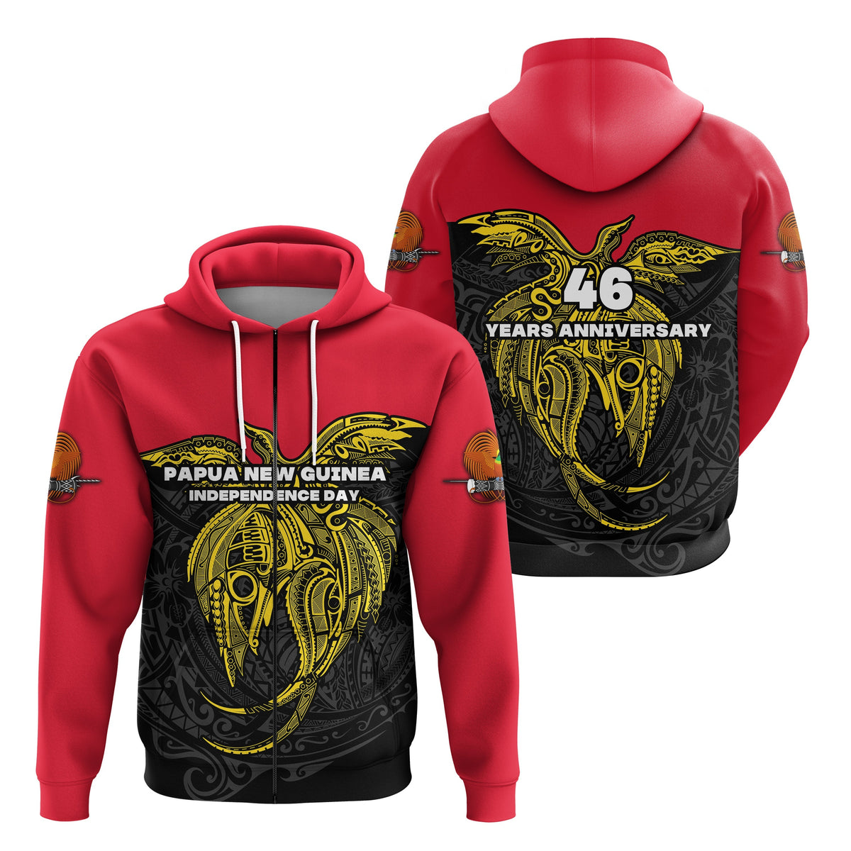 Papua New Guinea Zip Hoodie Independence Day Simple Style LT16 - Wonder Print Shop