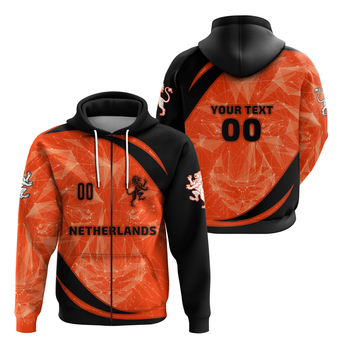 Custom The Netherlands Football 2021 Zip Hoodie Sport Style LT16 - Wonder Print Shop