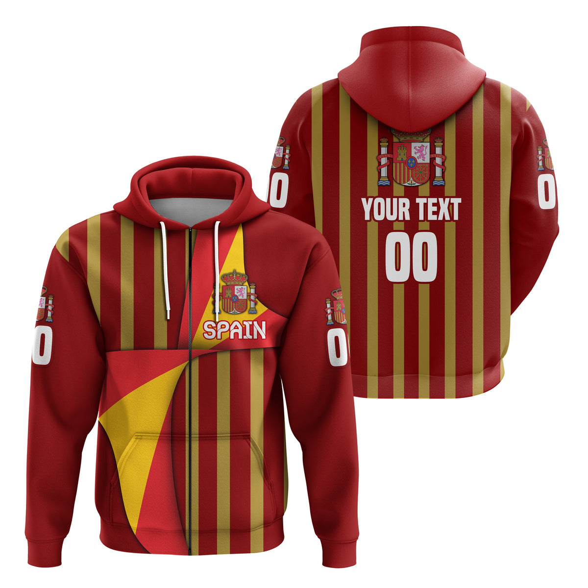 Custom Spain Football 2021 Zip Hoodie Special Style LT16 - Wonder Print Shop