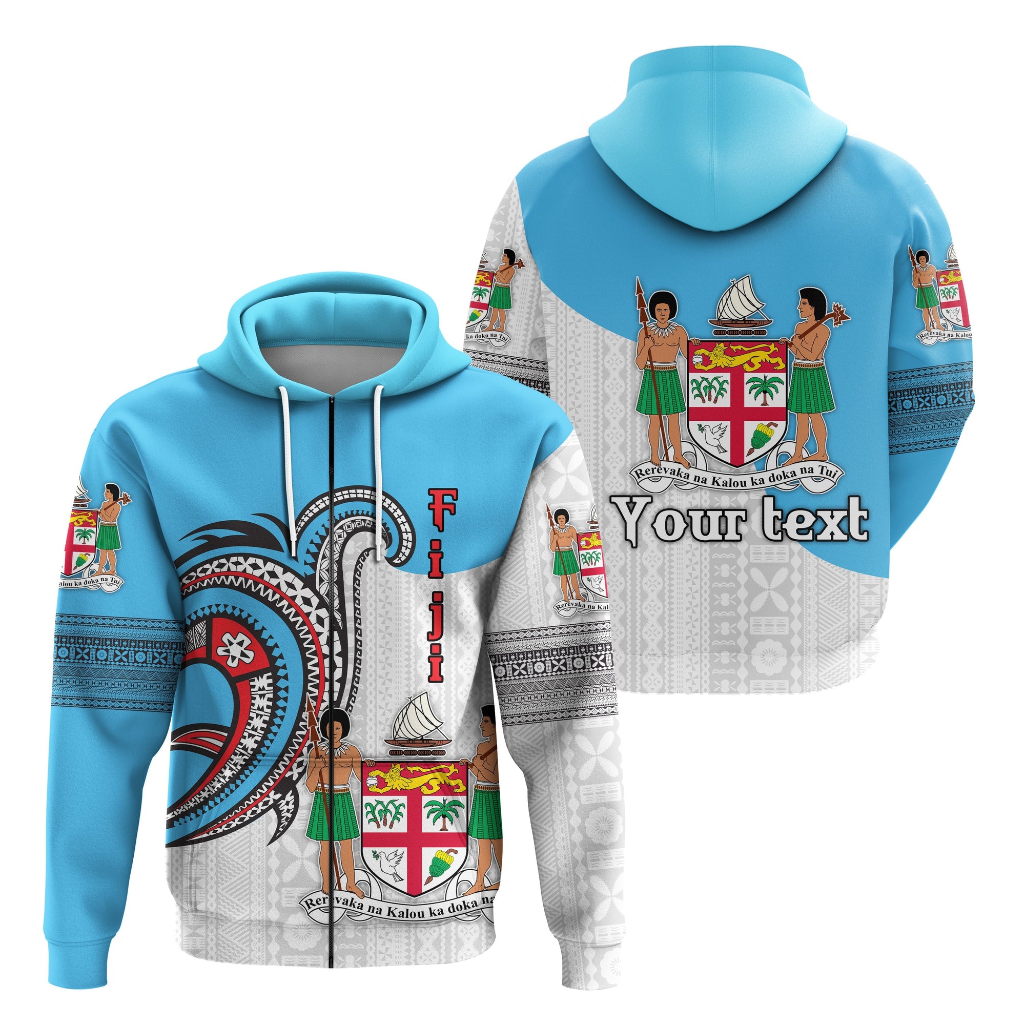 Custom Fiji Zip Hoodie Polynesian Special Style LT16 - Wonder Print Shop