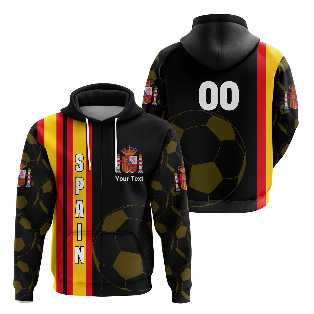 Custom Spain Football 2021 Zip Hoodie Simple Style LT16 - Wonder Print Shop
