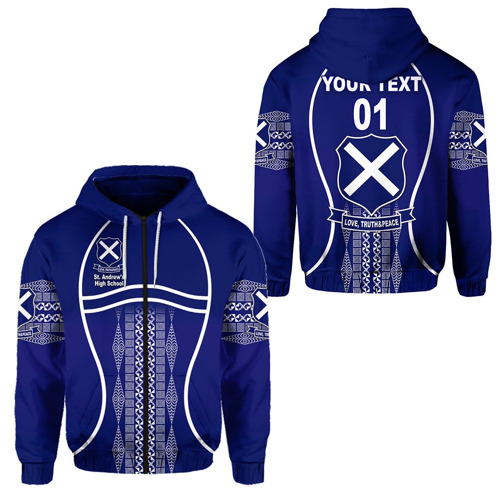 Custom St. Andrews High School Zip Hoodie Unique Vibes LT8 - Wonder Print Shop
