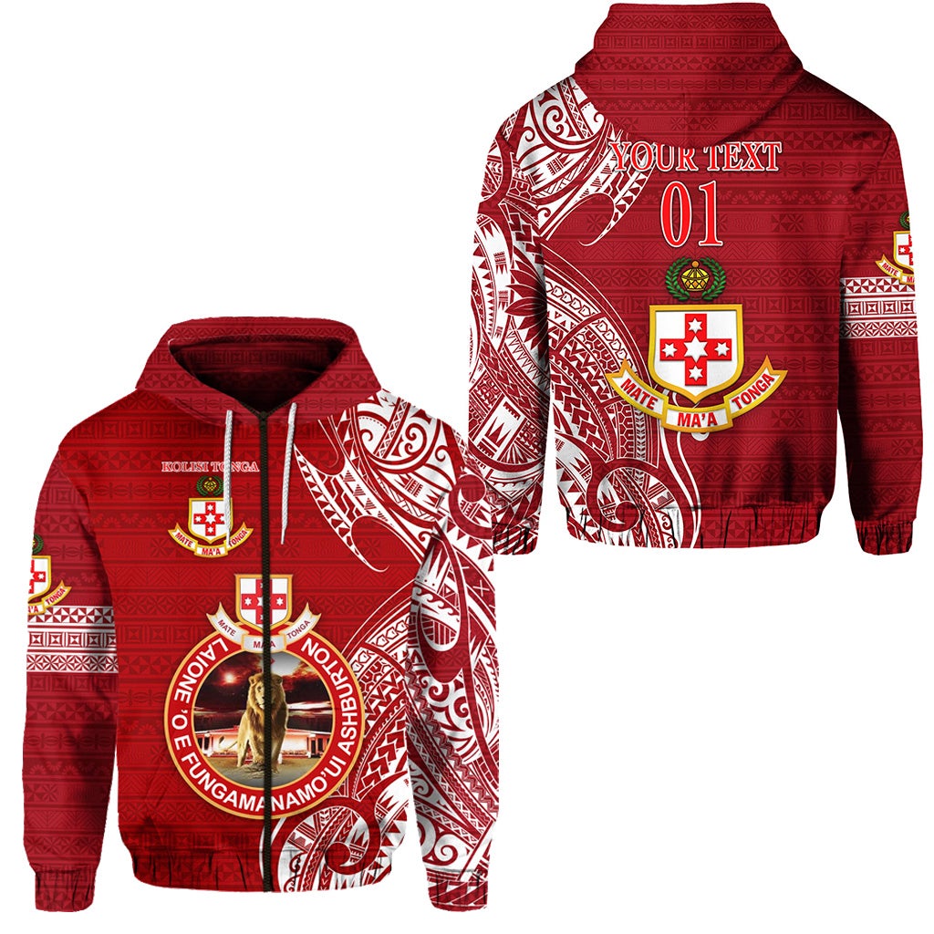 Custom Kolisi Tonga Mate Maa Tonga Zip Hoodie Laione O E FungamanamoUi Ashburton, Custom Text And Number LT8 - Wonder Print Shop