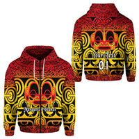 Custom Marquesas Islands Zip Hoodie Marquesan Tattoo Simple Style Gradient Red LT8 - Wonder Print Shop