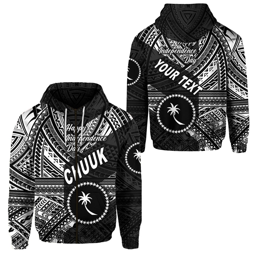 Custom FSM Chuuk Zip Hoodie Happy Independence Day Original Vibes Black LT8 - Wonder Print Shop
