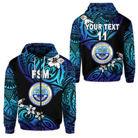 Custom Federated States of Micronesia Zip Hoodie Unique Vibes Blue LT8 - Wonder Print Shop