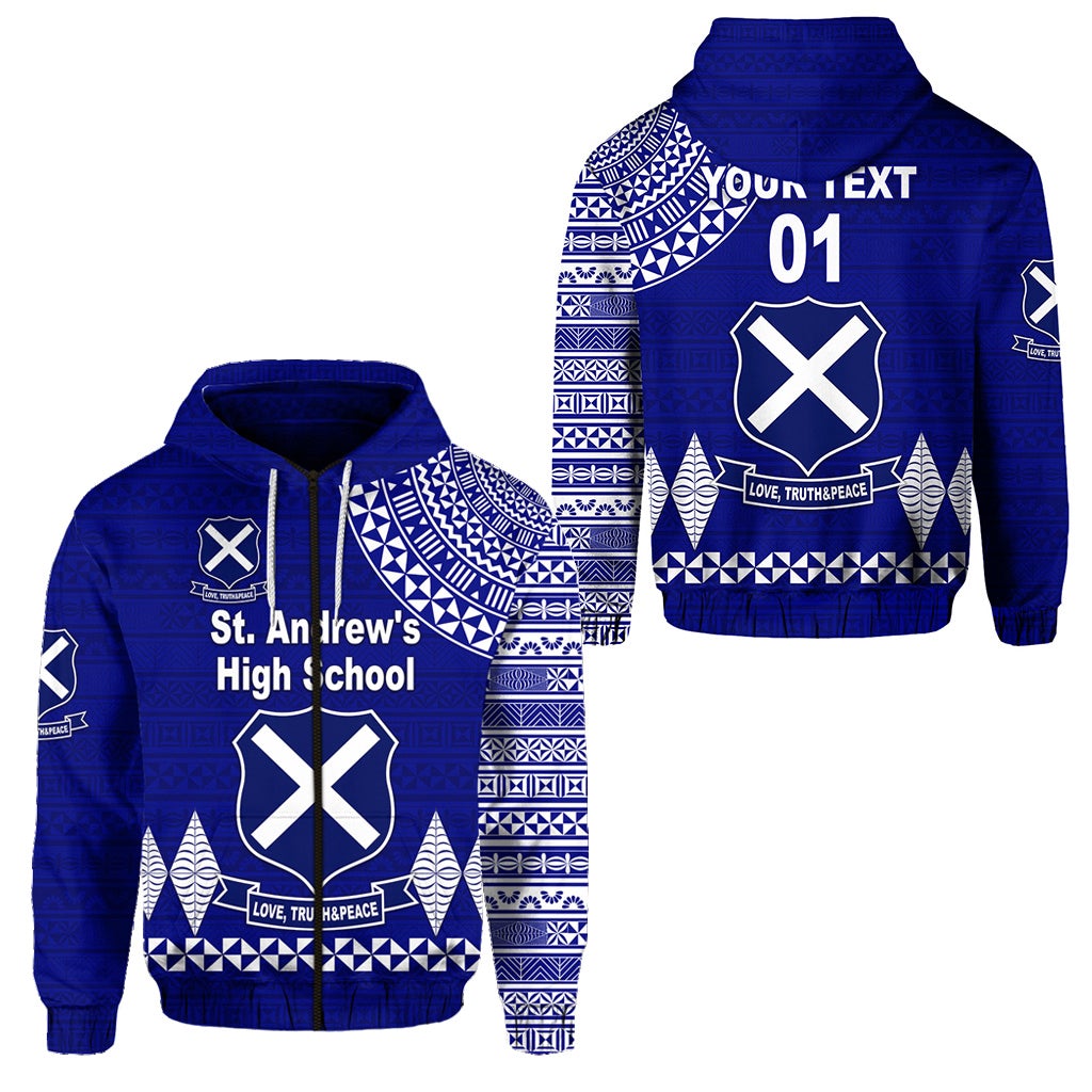 Custom St. Andrews High School Zip Hoodie Simple Style LT8 - Wonder Print Shop