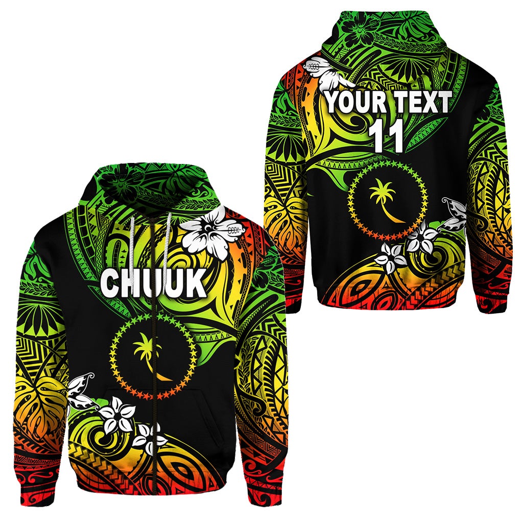 Custom FSM Chuuk Zip Hoodie Unique Vibes Reggae LT8 - Wonder Print Shop