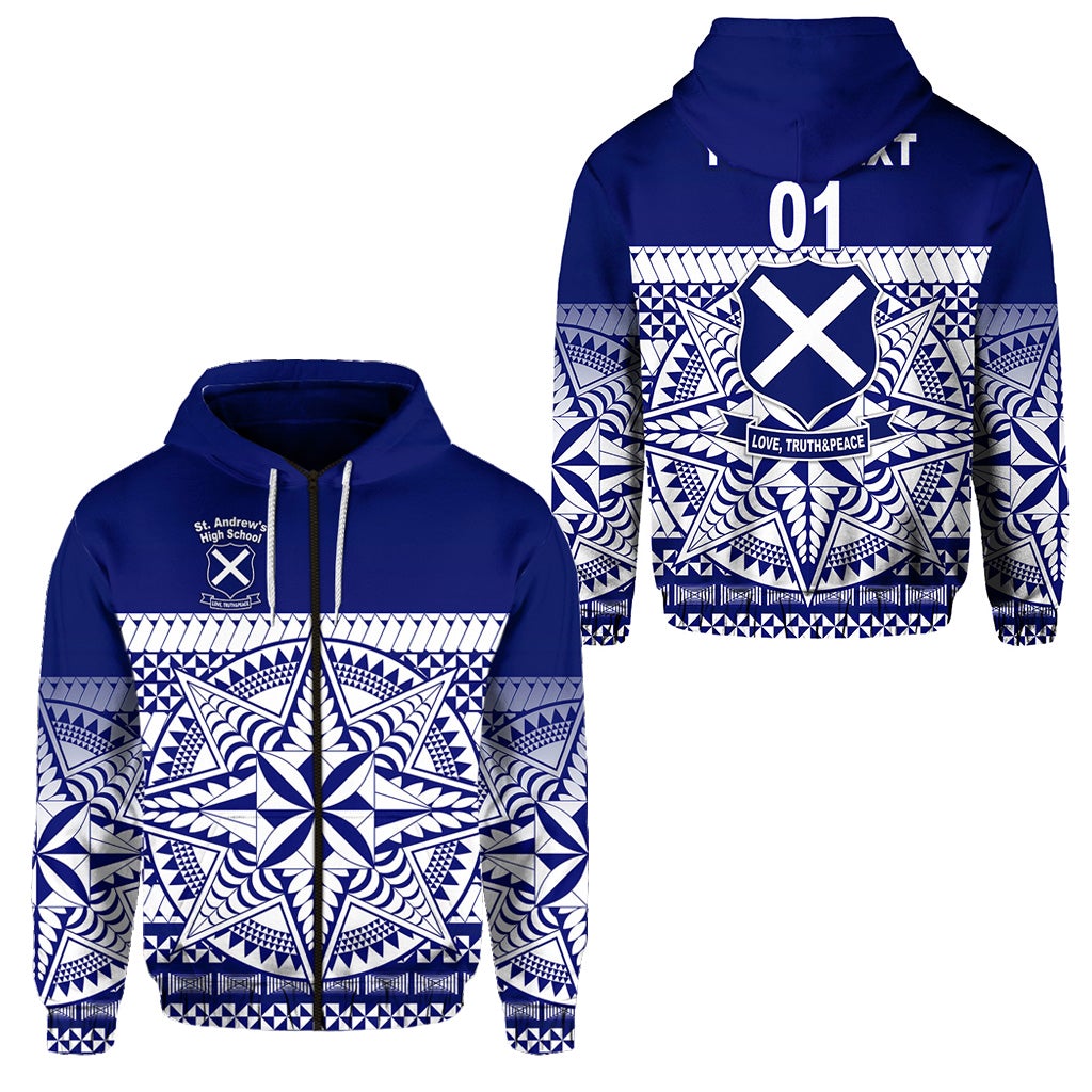 Custom St. Andrews High School Zip Hoodie Simplified Version LT8 - Wonder Print Shop