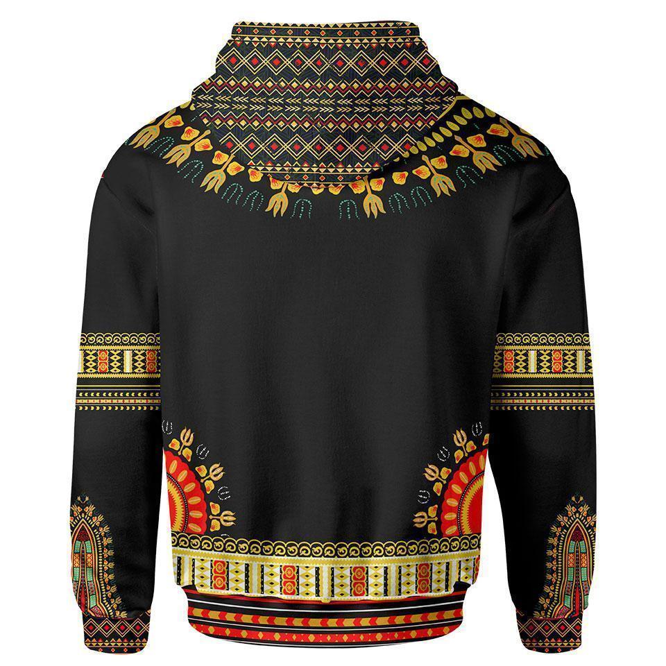 African Hoodie Colorful Dashiki Zip Hoodie - Wonder Print Shop