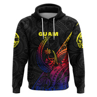 Custom Guam Rugby Zip Hoodie Polynesian Patterns Style Gradient LT16 - Wonder Print Shop